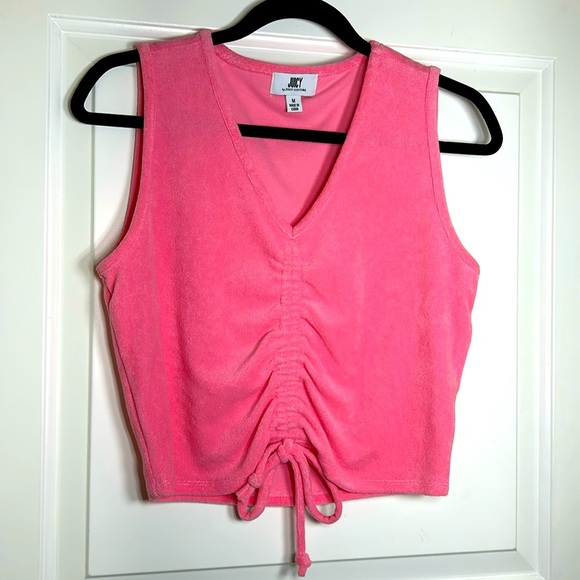 Juicy by Juicy Couture Pink Terrycloth V-Nevk Tank - Picture 1 of 5